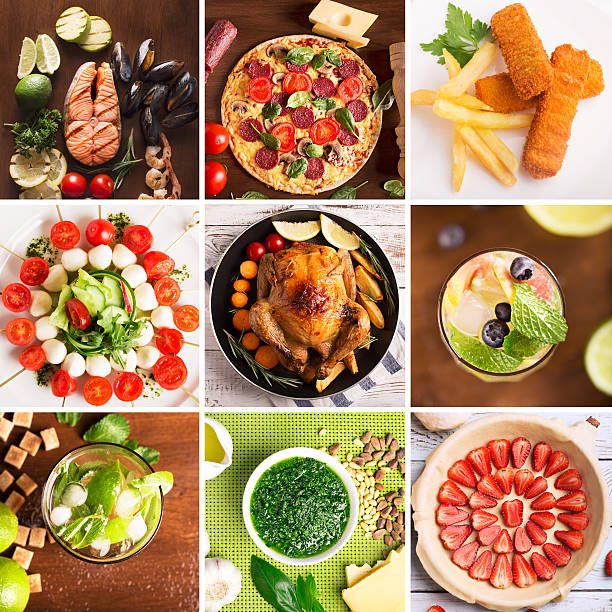 istock Tasty food and drinks collage 477634330