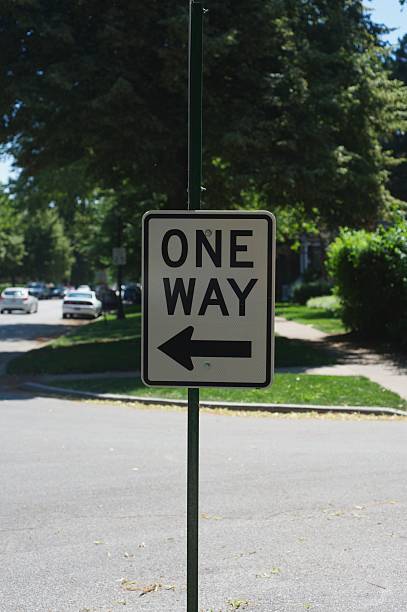 One Way Road Sign stock photo