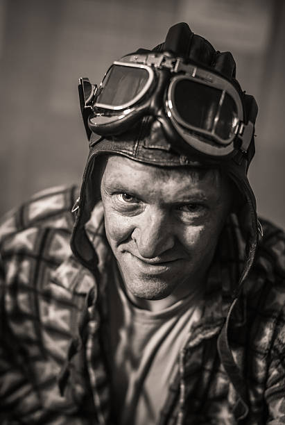 istock Retro potrait of a vintage pilot 477639901