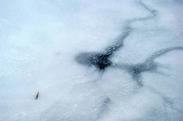 Ice on lake. Textured