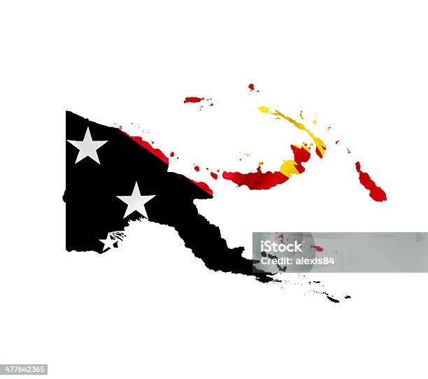 Mapa Papuanowa Gwinea Wznieśmy Sztandar Na Białym Tle - zdjęcia stockowe i więcej obrazów Mapa