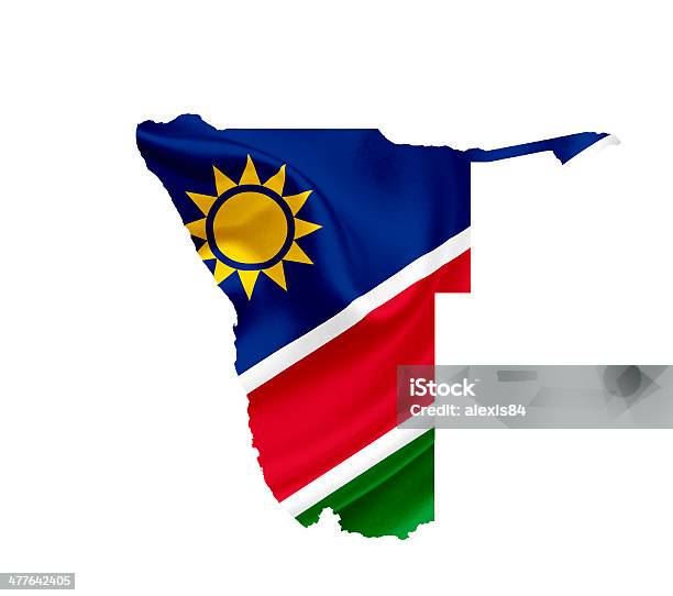 Karte Von Namibia Mit Waving Flag Isoliert Auf Weiss Stockfoto und mehr Bilder von Altertümlich