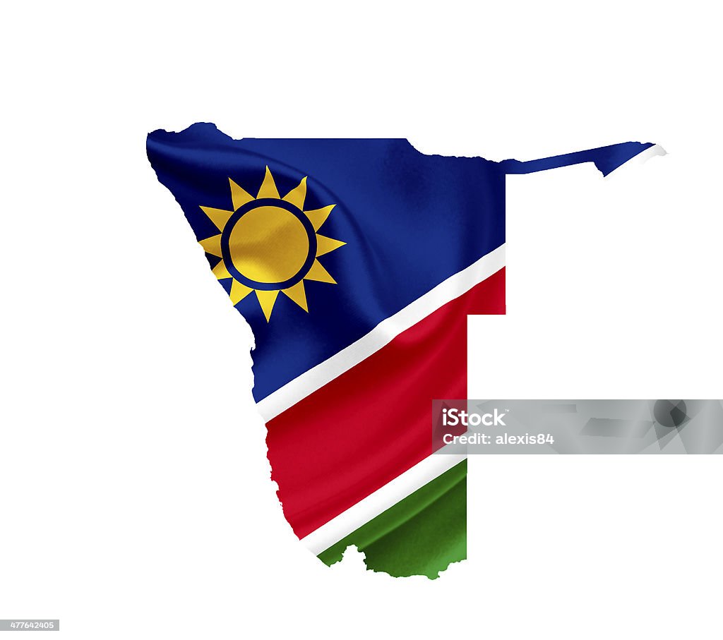 Mapa Namibii z Wznieśmy sztandar na białym tle - Zbiór zdjęć royalty-free (Autorytet)