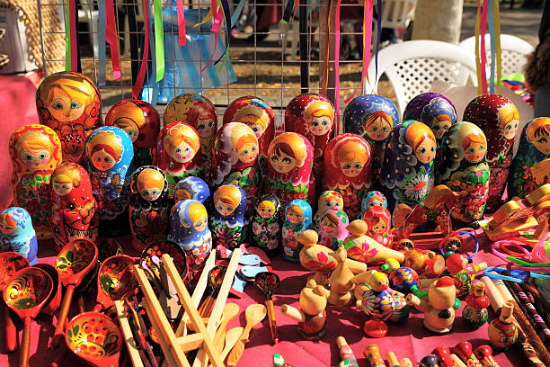 istock Russian nested dolls matryoshka at the fair 477642845
