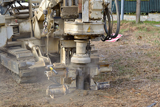 perfuração de petróleo para solo teste - borehole - fotografias e filmes do acervo