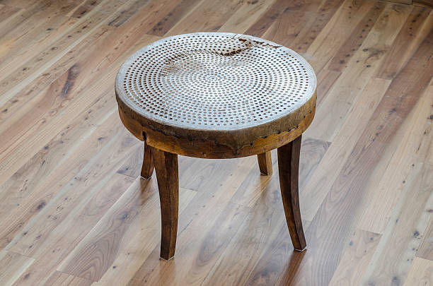 istock Table made hand with old sieve on wood. 477643642