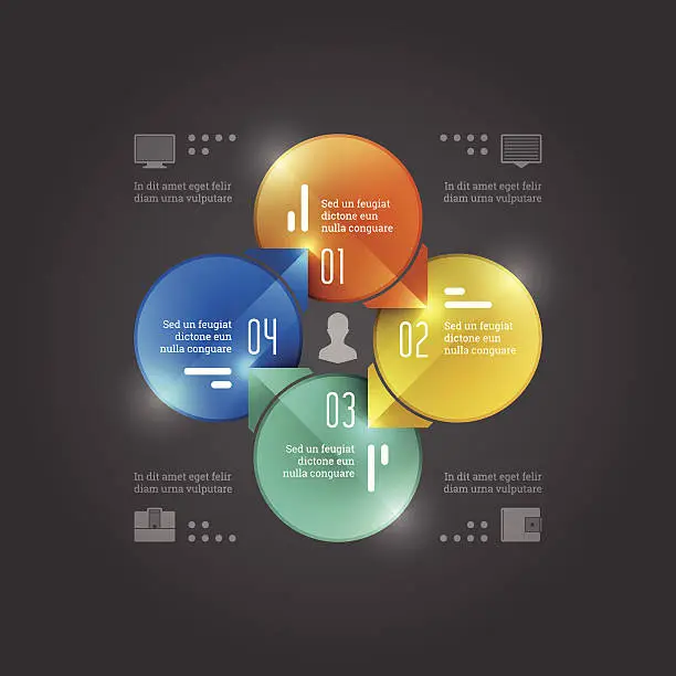 Vector illustration of Business Infographics Design Template. Vector Elements. Management Circle Chart Illustration