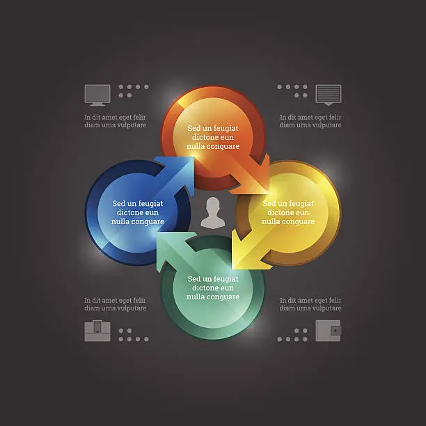 Vector illustration of Business Infographics Design Template. Vector Elements. 3D Circle Chart Illustration