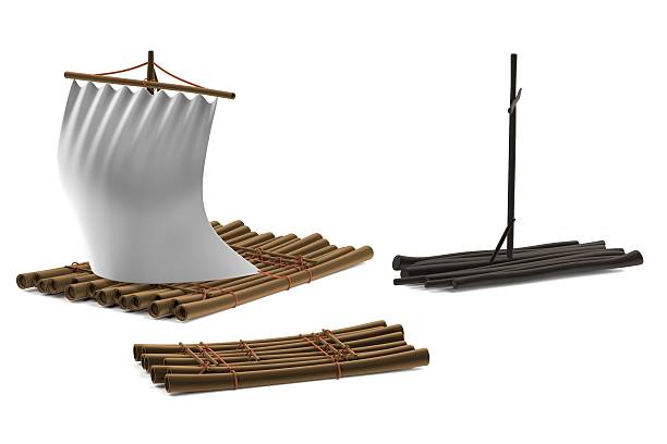 ゴムボートをご用意 - wooden raft ストックフォトと画像