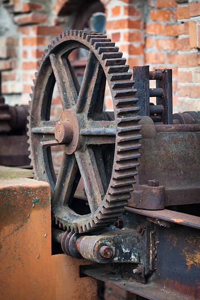 istock Old rusty gears, machinery parts 477646138