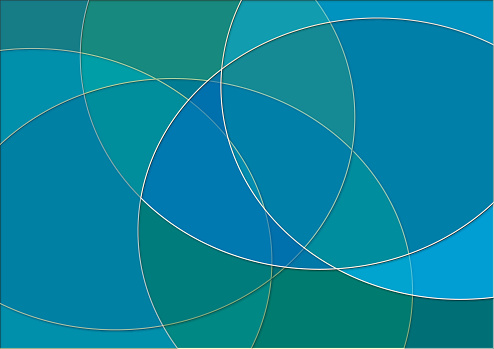graphic background with curved shapes of blue green