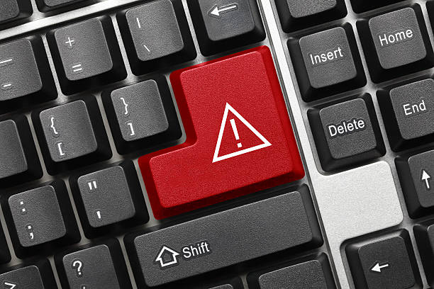 istock Conceptual keyboard - Red key with attention sign 477648886