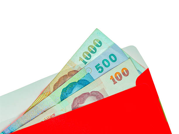 istock Red packet and Money Thai Banknote for chinese new year 477648948