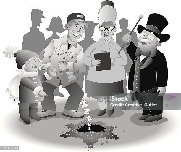 People Groundhog Hole Stock Illustration - Download Image Now - Adult, Child, Cut Out