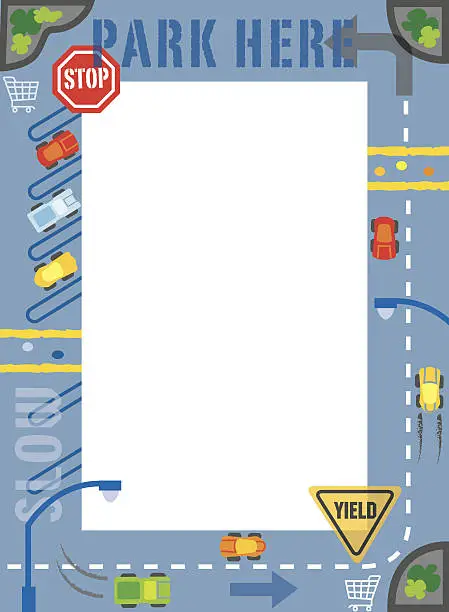 Vector illustration of Parking Lot Frame