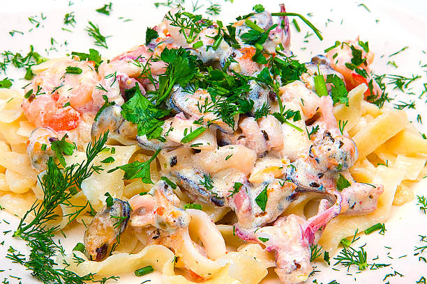 istock closeup view of spaghetti with shripms 477650757