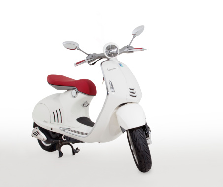 Istanbul, Turkey - August 22, 2013: A Vespa 946 Motorcycle is produced by Piaggio & Co. S.p.A. in Italy. This Vespa 946 motorcycle has 150cc engine, traction control system and ABS brakes. Also this Vespa 946 is produced as handmade. 