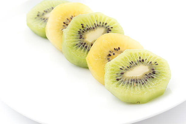 istock Kiwi and Golden Kiwi fruit isolated on white background 477651614