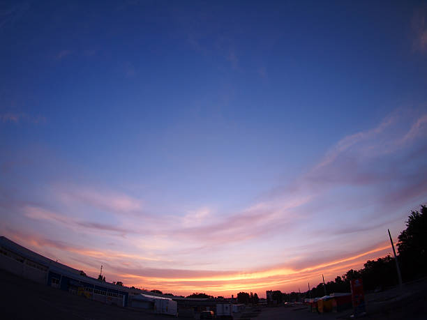 istock Skies with clouds over the city after sunset 477655402