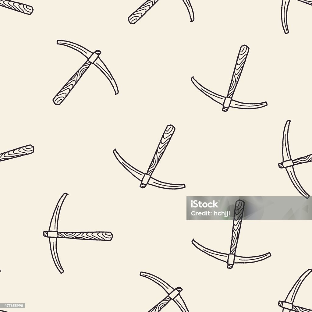 Picaxe Pattern Pickaxe Doodle Seamless Pattern Background Stock Illustration ...