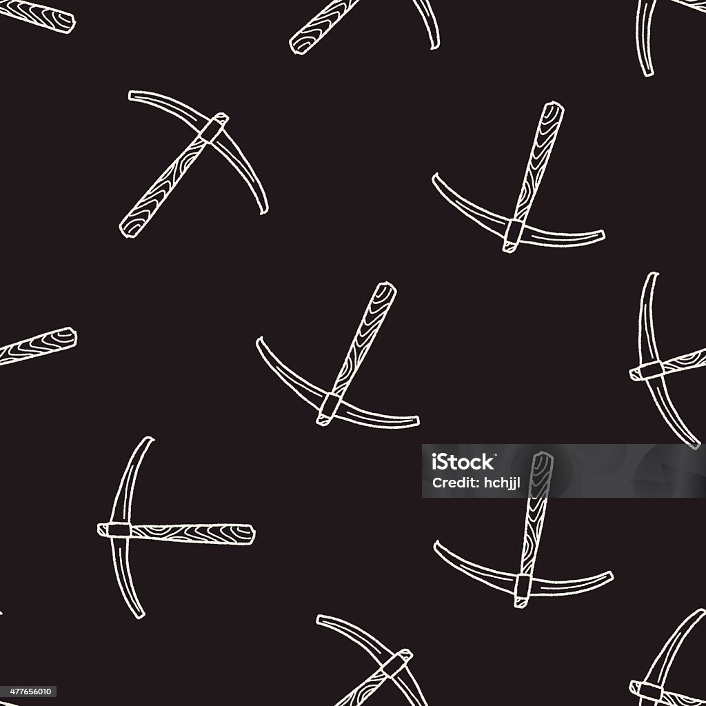 Picaxe Pattern Pickaxe Doodle Seamless Pattern Background Stock Illustration ...