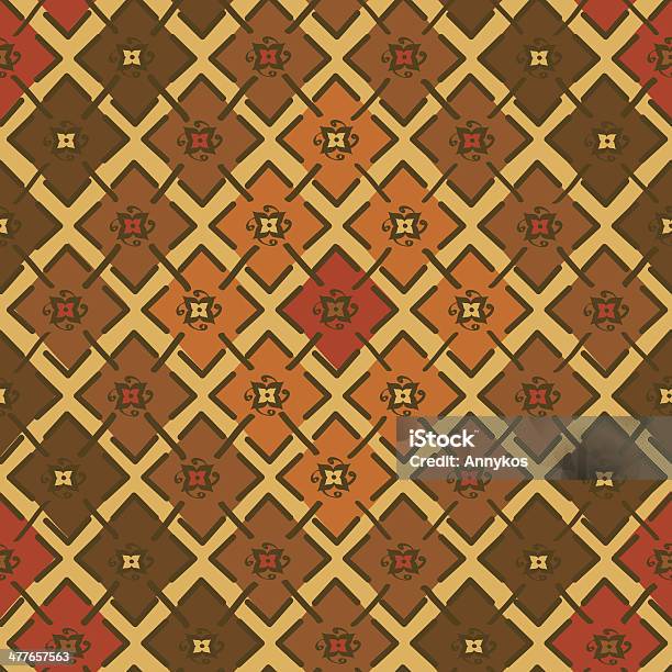 Etnico Tribale Seamless Pattern Geometrici - Immagini vettoriali stock e altre immagini di Arabesco - Stili - Arabesco - Stili, Arancione, Arte