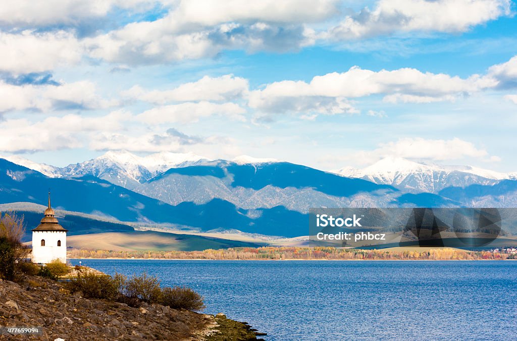 Liptovska Mara Liptovska Mara with Western Tatras at background, Slovakia 2015 Stock Photo