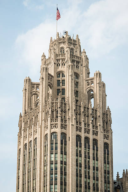 Chicago TImes Building The iconic Chicago Times building. tribune tower stock pictures, royalty-free photos & images