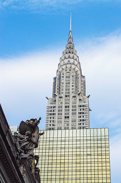 clássico nova iorque, vista - chrysler building grand central station built structure midtown manhattan - fotografias e filmes do acervo