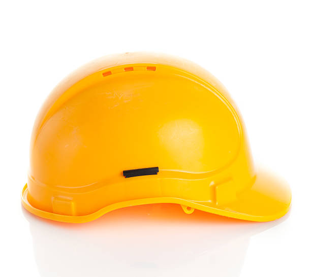 istock Yellow safety helmet on white background. 477662749