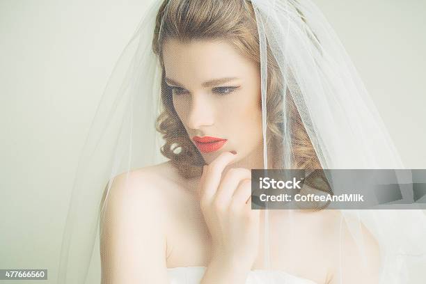 Beautiful Bride Wearing Veil Stock Photo - Download Image Now - Bride, 20-24 Years, 2015