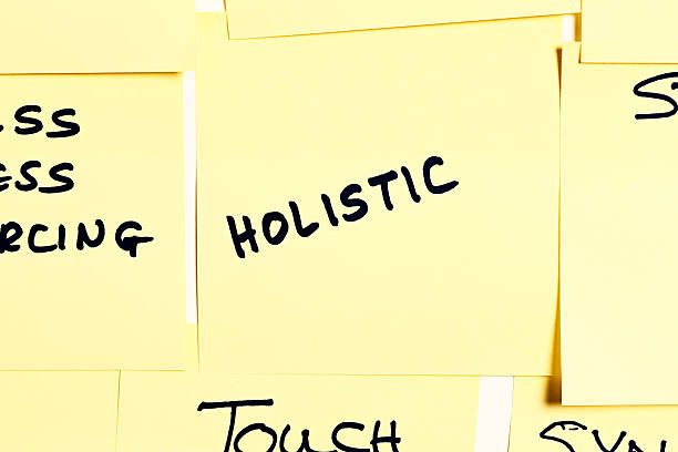 istock New-age noticeboard with sticky messages, including 'Holistic' 477668587