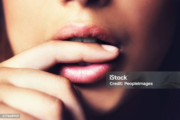 Beautiful Temptation Stock Photo - Download Image Now - Sensuality, Human Lips, Biting