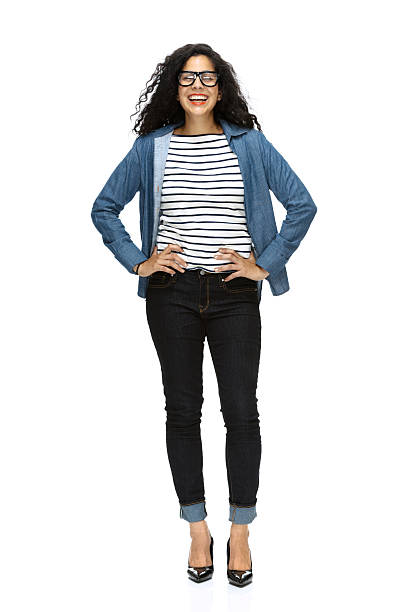istock Cheerful woman standing with hands in hips 477670049
