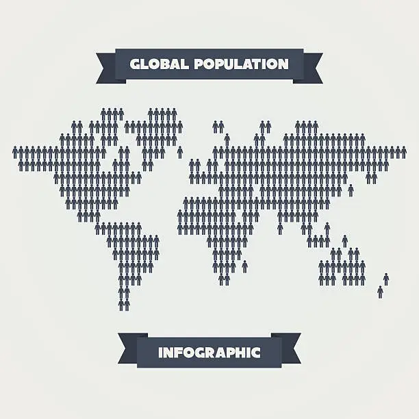 Vector illustration of Global network population