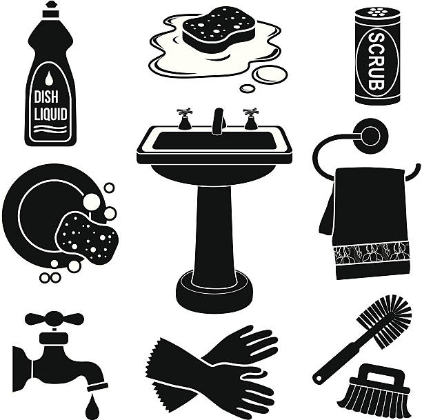 ilustrações, clipart, desenhos animados e ícones de pia conjunto de ícones - bottle symbol cleaning computer icon