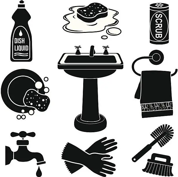 Vector illustration of sink icon set