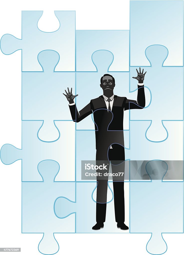 Homme d'affaires, prise de Jig de Puzzle scie - clipart vectoriel de Puzzle libre de droits