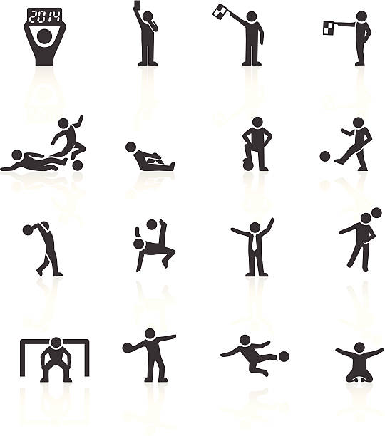 축구 stickman 아이콘 - volley kick stock illustrations