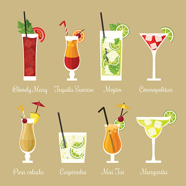 Cocktail collection vector art illustration