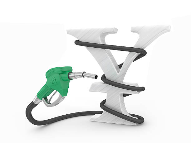 istock Gas pump with yen sign 477674903