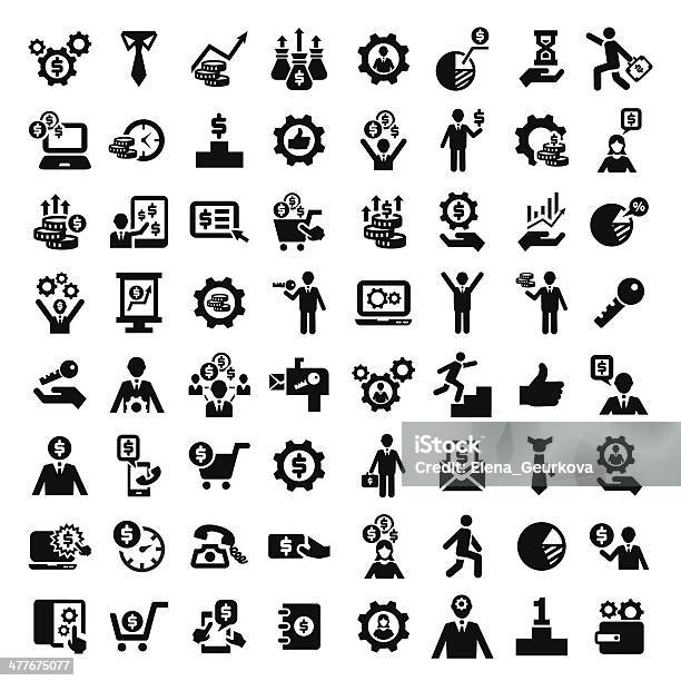Big Business Success Icons Set Stock Illustration - Download Image Now - Icon Symbol, Contract, Black Color