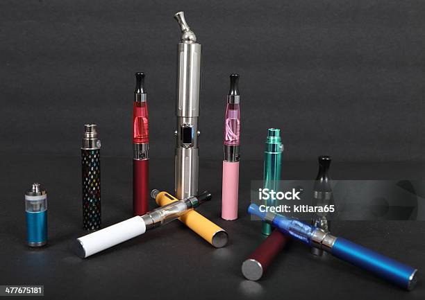 Electronic Cigarettes Stock Photo - Download Image Now - Addiction, Battery, Black Color