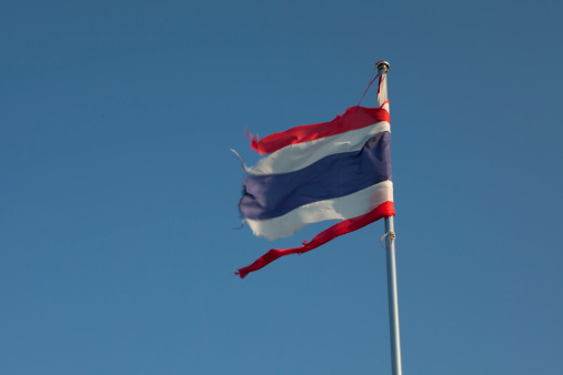 Thai flag on blue sky