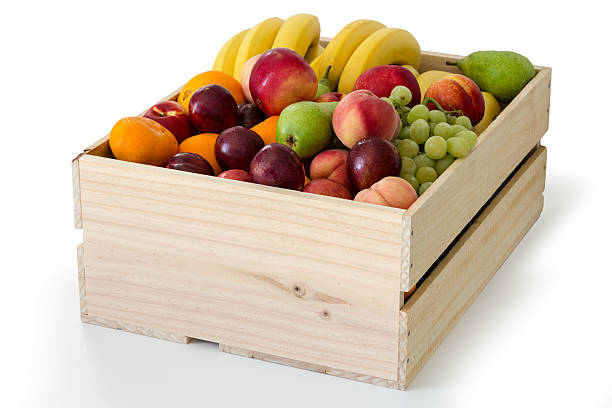 Box of fruit stock photo