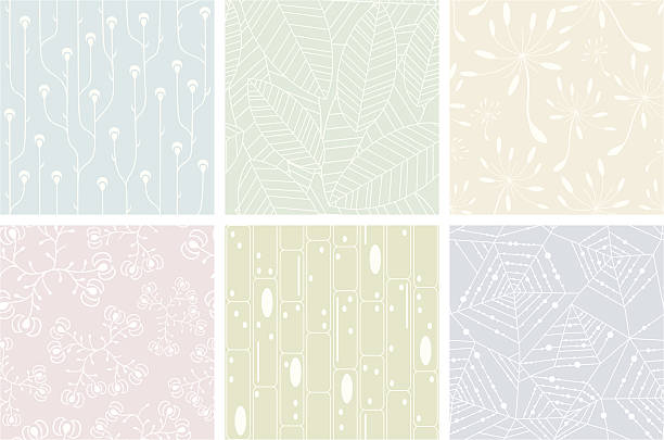 Set of organic patterns Set of organic patterns. Seamless backgrounds. foliate pattern stock illustrations