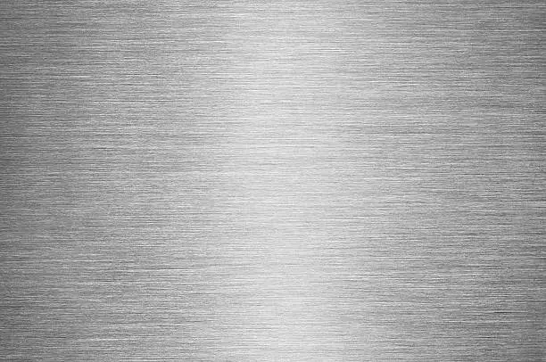 Photo of Gray Brushed Metal Texture Background - Steel or Aluminium