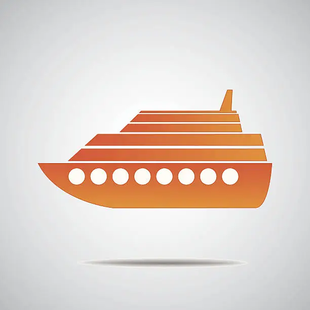 Vector illustration of Cruise ship isolated