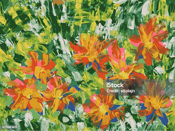Blumen Stock Vektor Art und mehr Bilder von Abstrakt - Abstrakt, Bildhintergrund, Blume