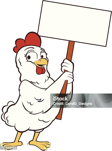 Ilustración de Gallina Blanco De Señal De Retención y más Vectores Libres de Derechos de Agarrar - Agarrar, Alegre, Animal